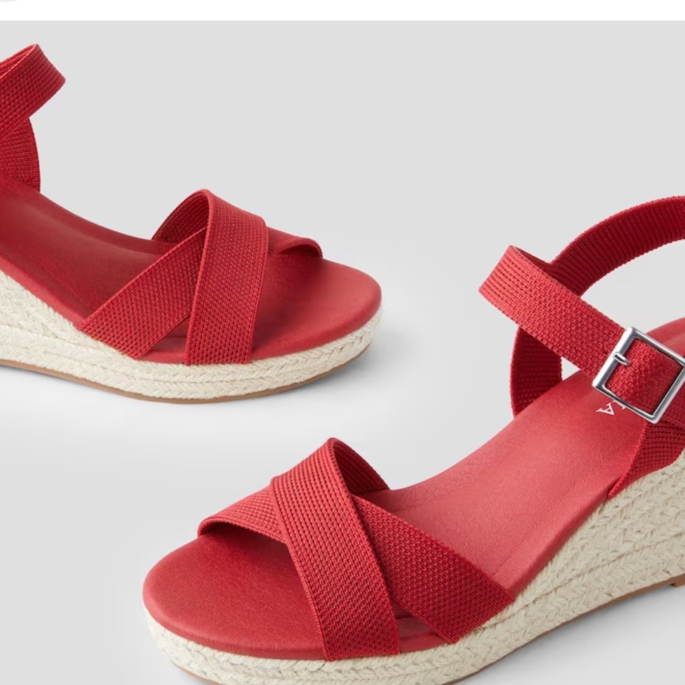 Vivaia Sally Red Wedge Sandals - Picture 2 of 5